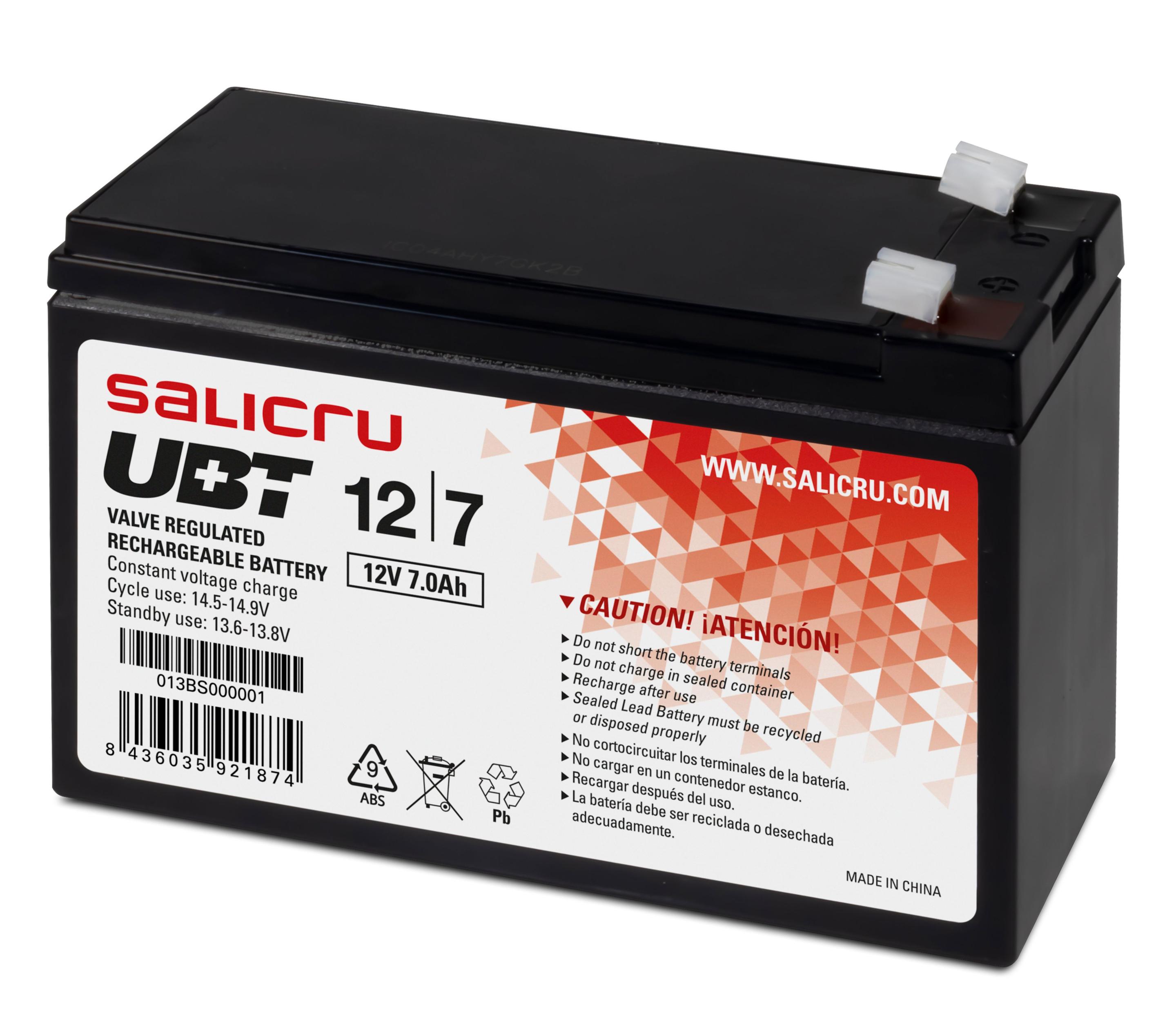 Bateria para SAI/UPS SALICRU UBT 12/7 (Preto)