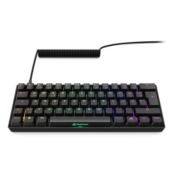 Teclado SHARKOON SKILLER SGK50 S4 Gen2 (Alemão - Gateron Yellow - 60% - Preto), miniatura 3