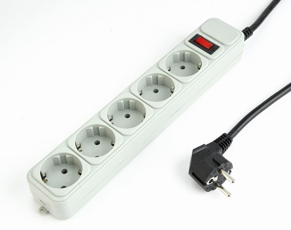 Régua de Proteção GEMBIRD SPG3-B-6C (5 x Schuko - Cinza)