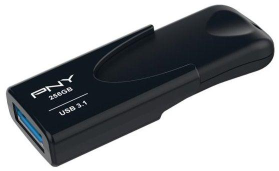 Pen Drive PNY Attaché 4 (256 GB - Sem tampa - USB Type-A - Preto)