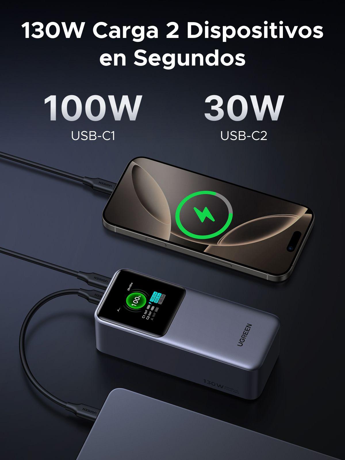 Bateria Externa UGREEN PB721 Nexode (20000 mAh - 72 Wh - 130 W - Cinzento) — miniatura 16
