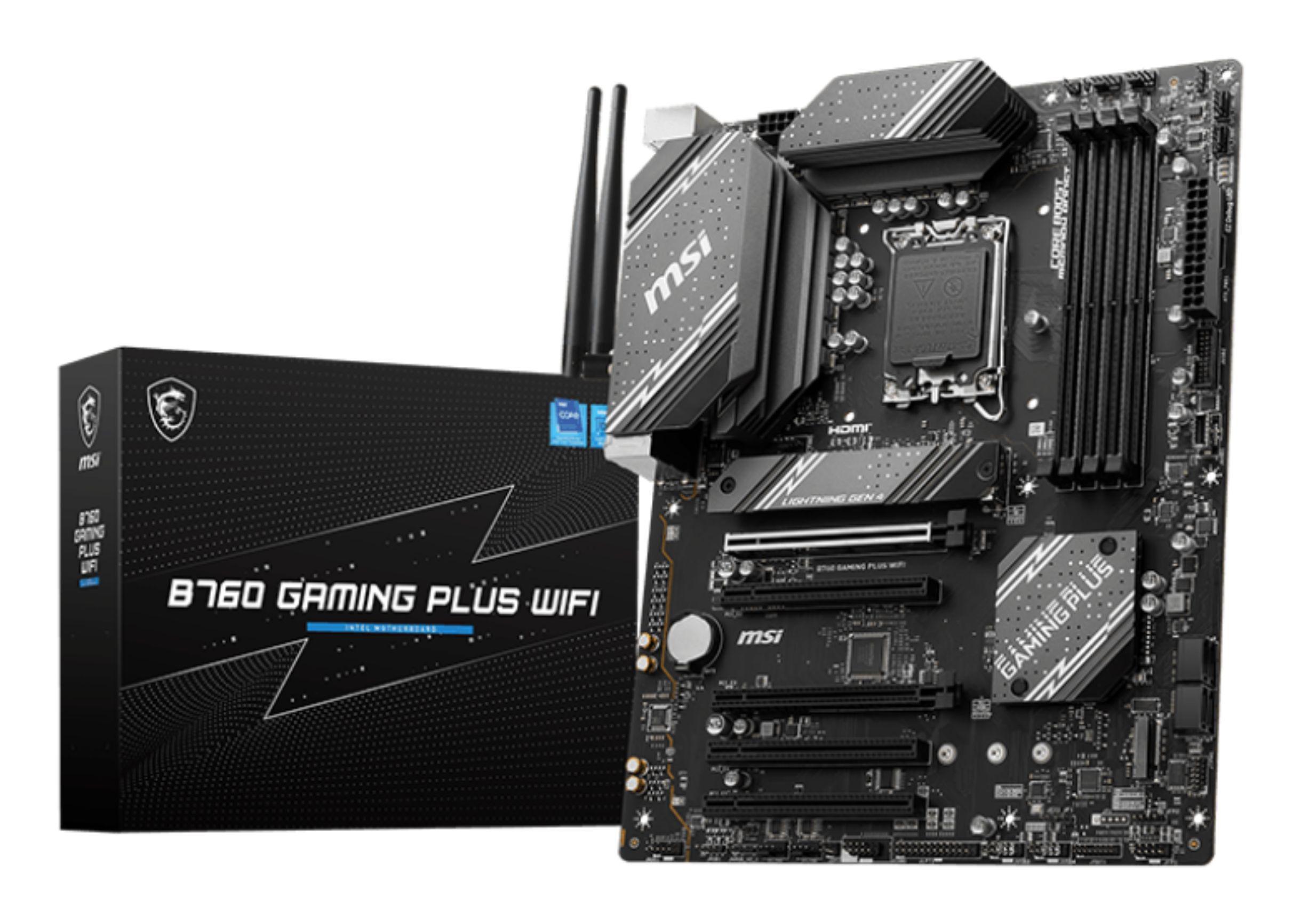 Motherboard MSI B760 GAMING PLUS WIFI (LGA 1700 - ATX - Duplo canal - Preto)