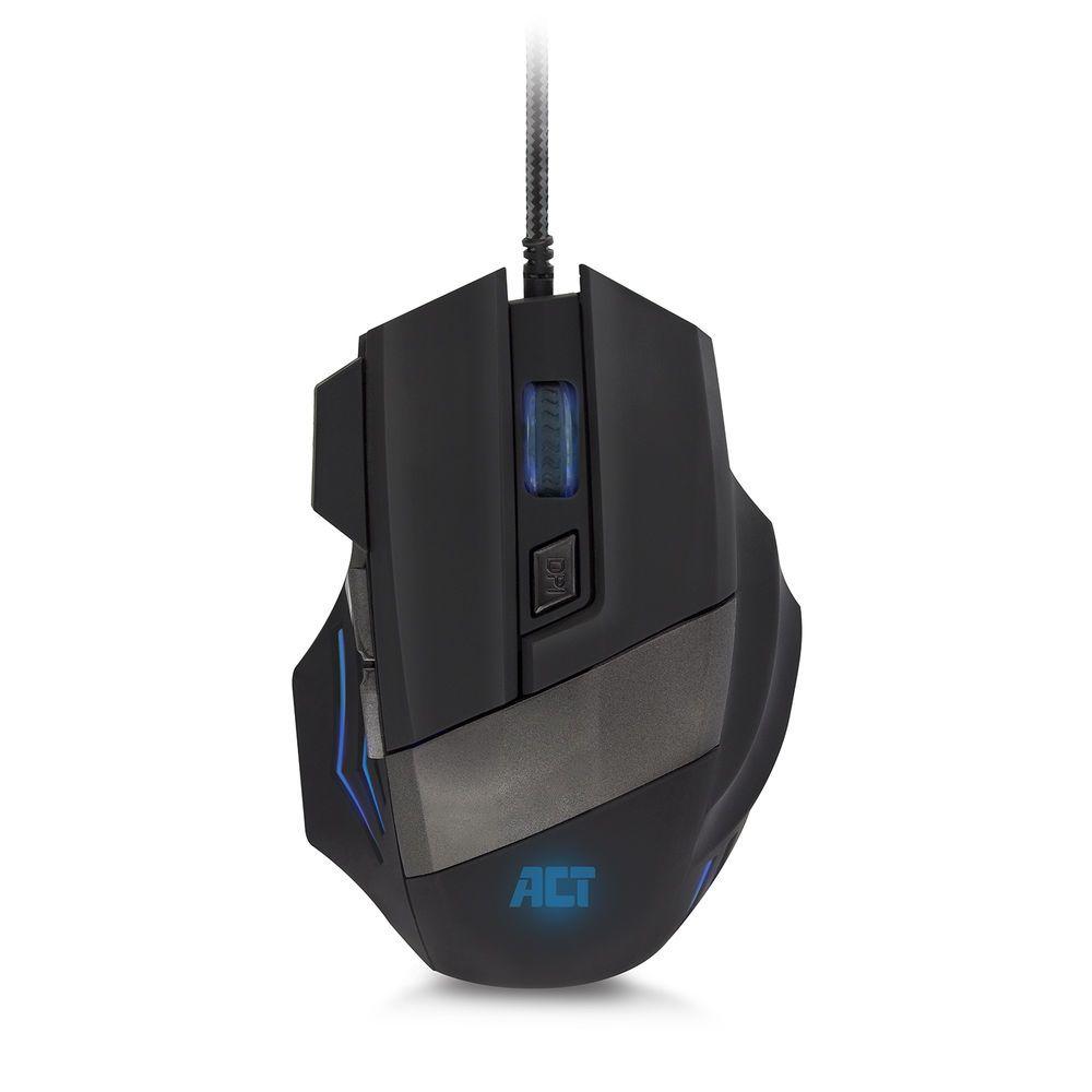 Rato ACT AC5000 (Mão direita - 3200 DPI - Ótica - Preto)