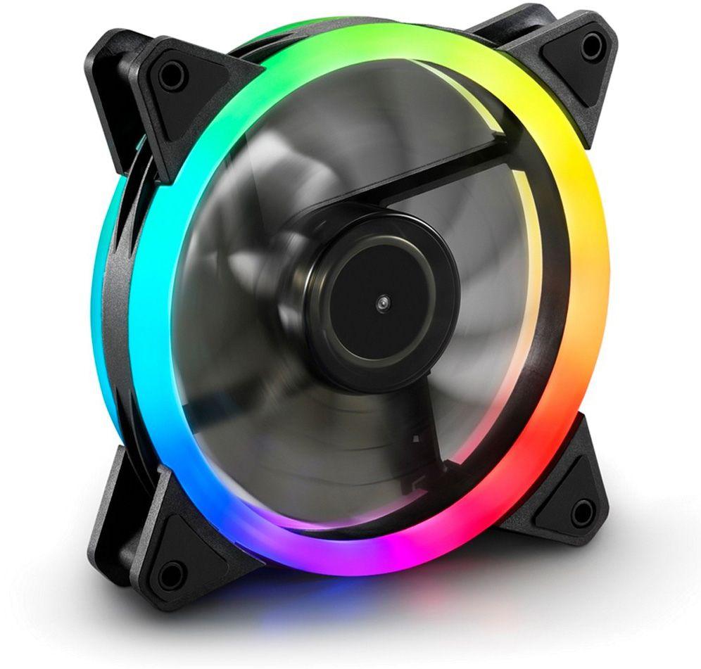 Ventoinha de Caixa SHARKOON SHARK Blades PWM RGB (20 LEDs RGB endereçáveis - 1,8 W - Preto), miniatura 2