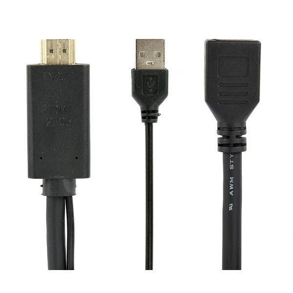 Adaptador HDMI para DisplayPort Ativo GEMBIRD A-HDMIM-DPF-01 (0,1 m - DisplayPort + USB Tipo A - HDMI Tipo A padrão - Preto), miniatura 2