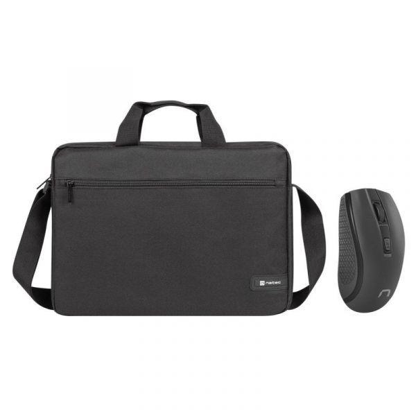 Conjunto Mala para Portátil e Rato NATEC Wallaroo 2 (15,6″ - Preto), miniatura 2