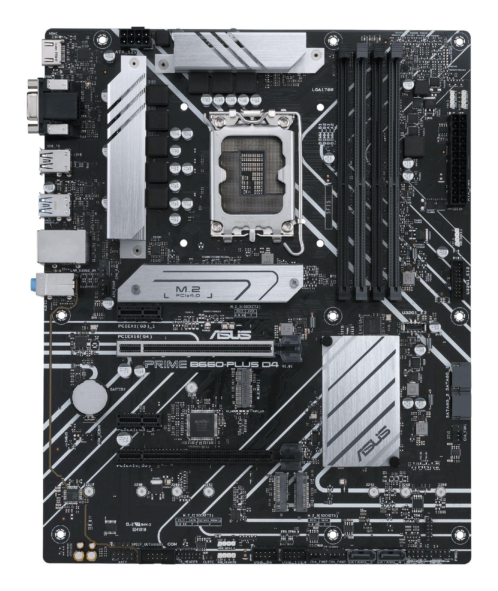 Motherboard ASUS PRIME B660-PLUS D4 (LGA 1700 - ATX - Duplo canal), miniatura 2