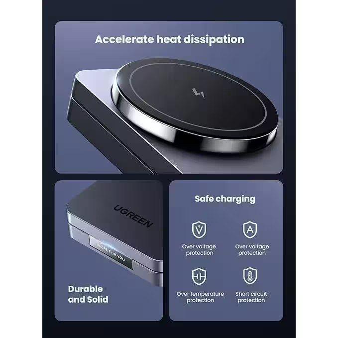 Carregador Sem Fios Magnético UGREEN W528 (Preto), miniatura 4
