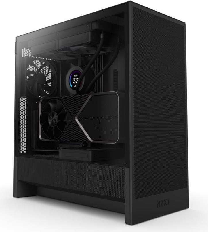 Caixa de Computador NZXT H5 Flow (2024) (ATX, SFX, SFX-L - Midi Tower - SGCC, vidro temperado - Preto)