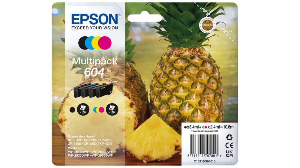 Pack de 4 Tinteiros EPSON 604 C13T10G64010 (XP-2200/2205/3200/3205/4200/4205, WF-2910DWF/2930DWF/2935DWF/2950DWF - Preto, Ciano, Magenta e Amarelo)