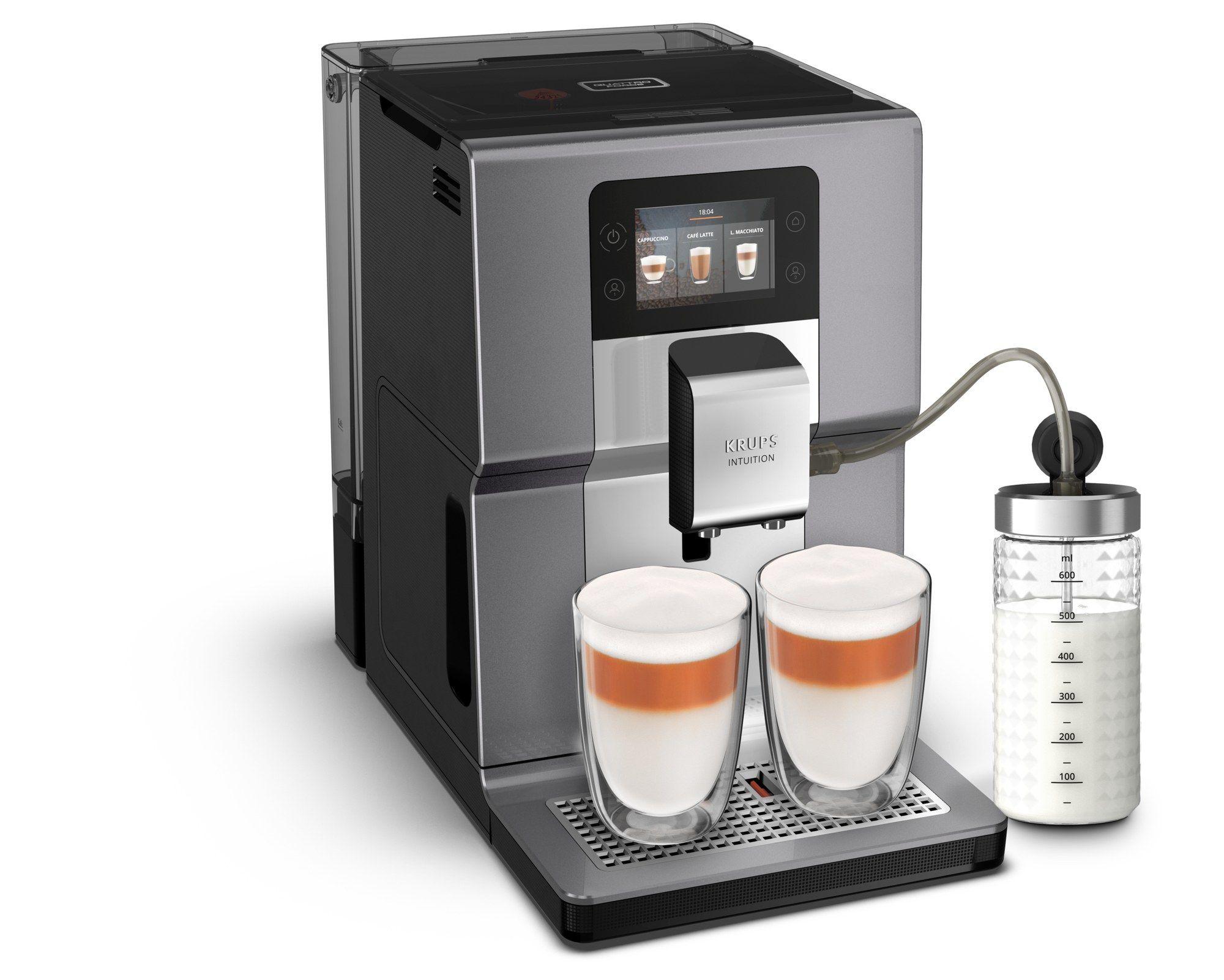 Máquina de Café Expresso KRUPS EA875E10 Intuition Experience+ (Café moído - 1450 W - 3 l - Cinzento)