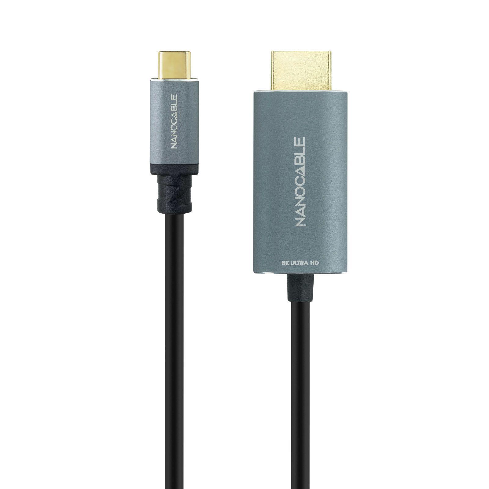 Cabo Conversor NANOCABLE 10.15.5162 (1,8 m - HDMI Type A - USB Type-C - Preto) — miniatura 2