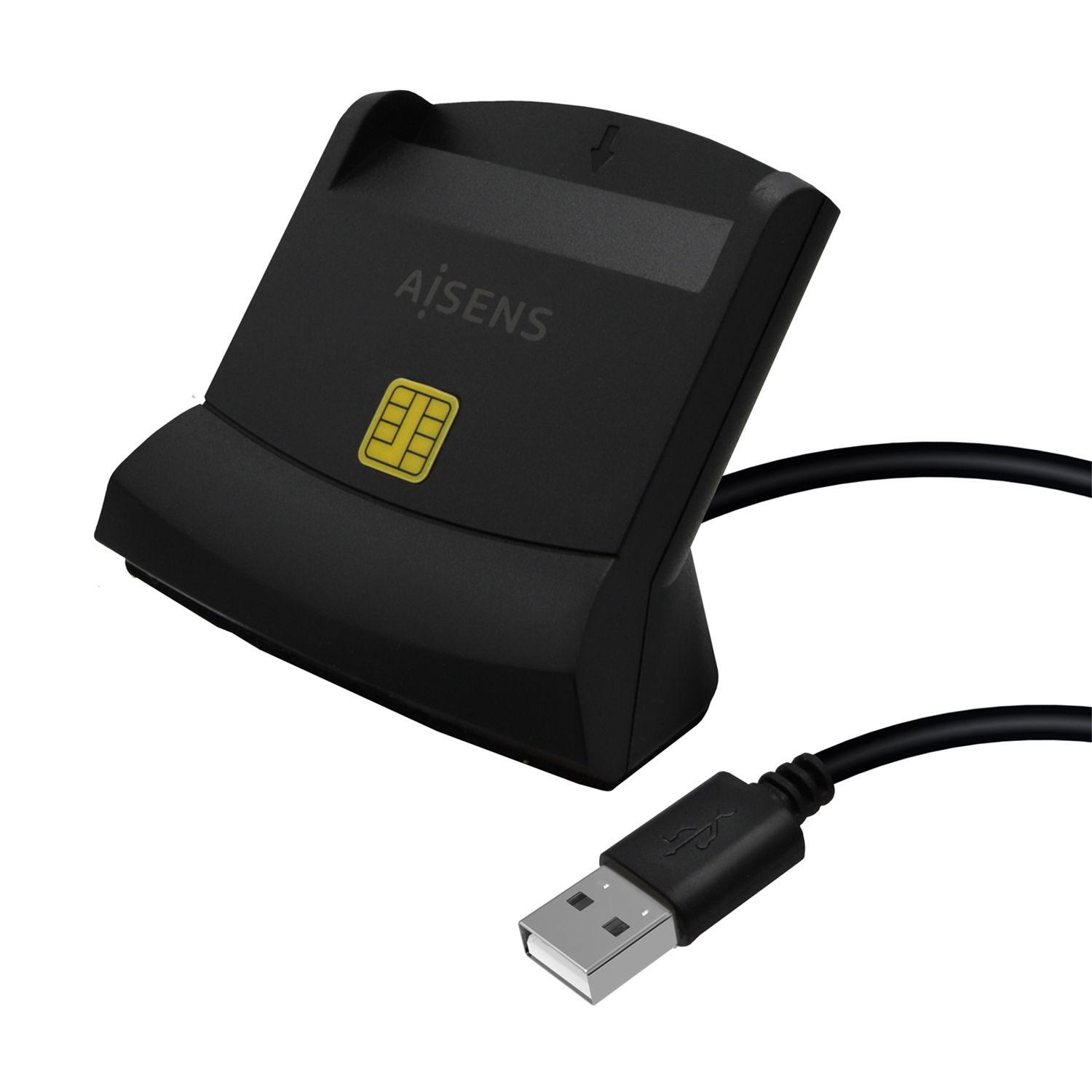Leitor de Cartões Inteligentes AISENS ASCR-SN05-BK (USB 2.0 - Preto), miniatura 2