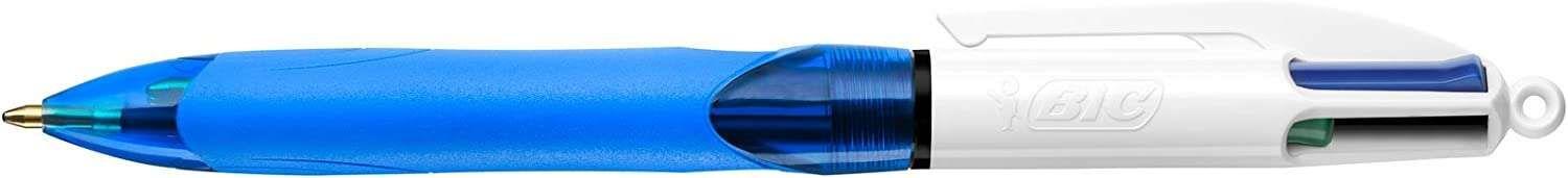 Caneta Esferográfica Retrátil BIC 4 Colours Grip (Branco/Azul Transparente)