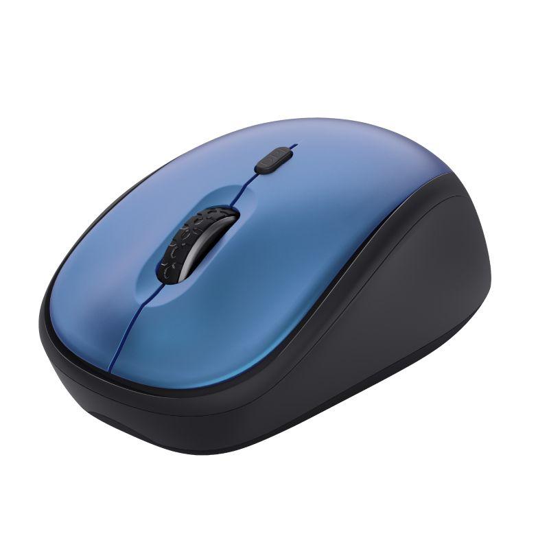Rato TRUST Yvi+ Eco Blue (Mão direita - 1600 DPI - Ótico - Preto e Azul)