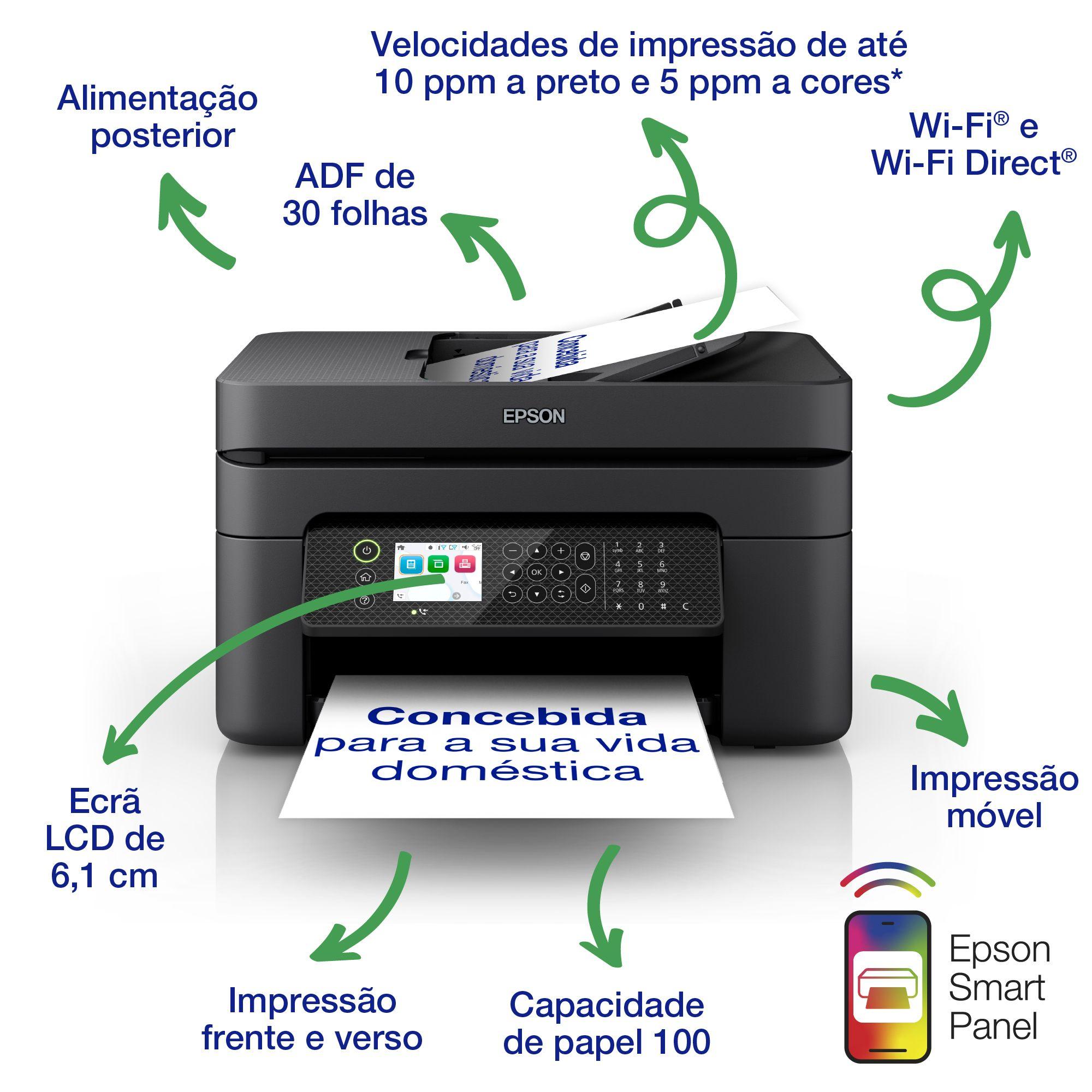 Impressora Multifunções EPSON WorkForce WF-2950DWF (A4 - Impressão a cores - 100 folhas - Preto), miniatura 3