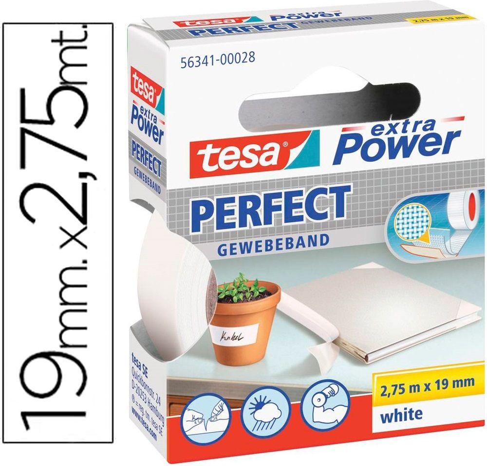 Fita Adesiva de Tecido TESA extra Power Perfect 56341 (Tecido revestido a acrílico - Branco), miniatura 2