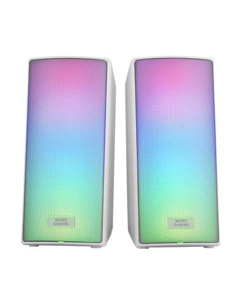 Colunas Estéreo MARS GAMING MSRGB2W (15 W - Com fios e sem fios - Branco)