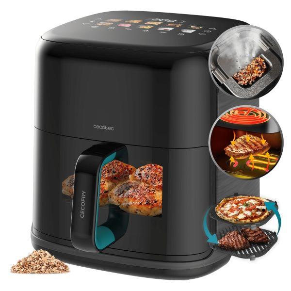Fritadeira a Ar Independente CECOTEC Cecofry & Grill Smokin'Prime 6500 (2200 W - 200 °C - 40 °C - Preto)