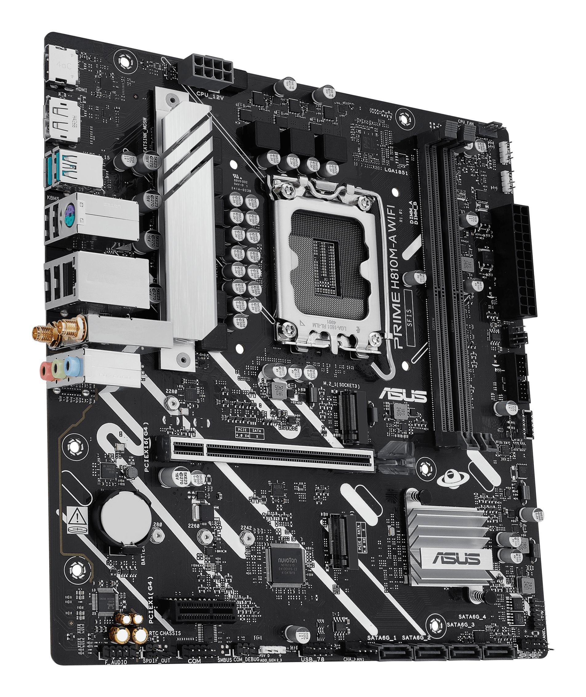 Motherboard ASUS PRIME H810M-A WIFI (LGA 1851 (Socket V1) - Intel Core Ultra - micro ATX - Prateado) — miniatura 3