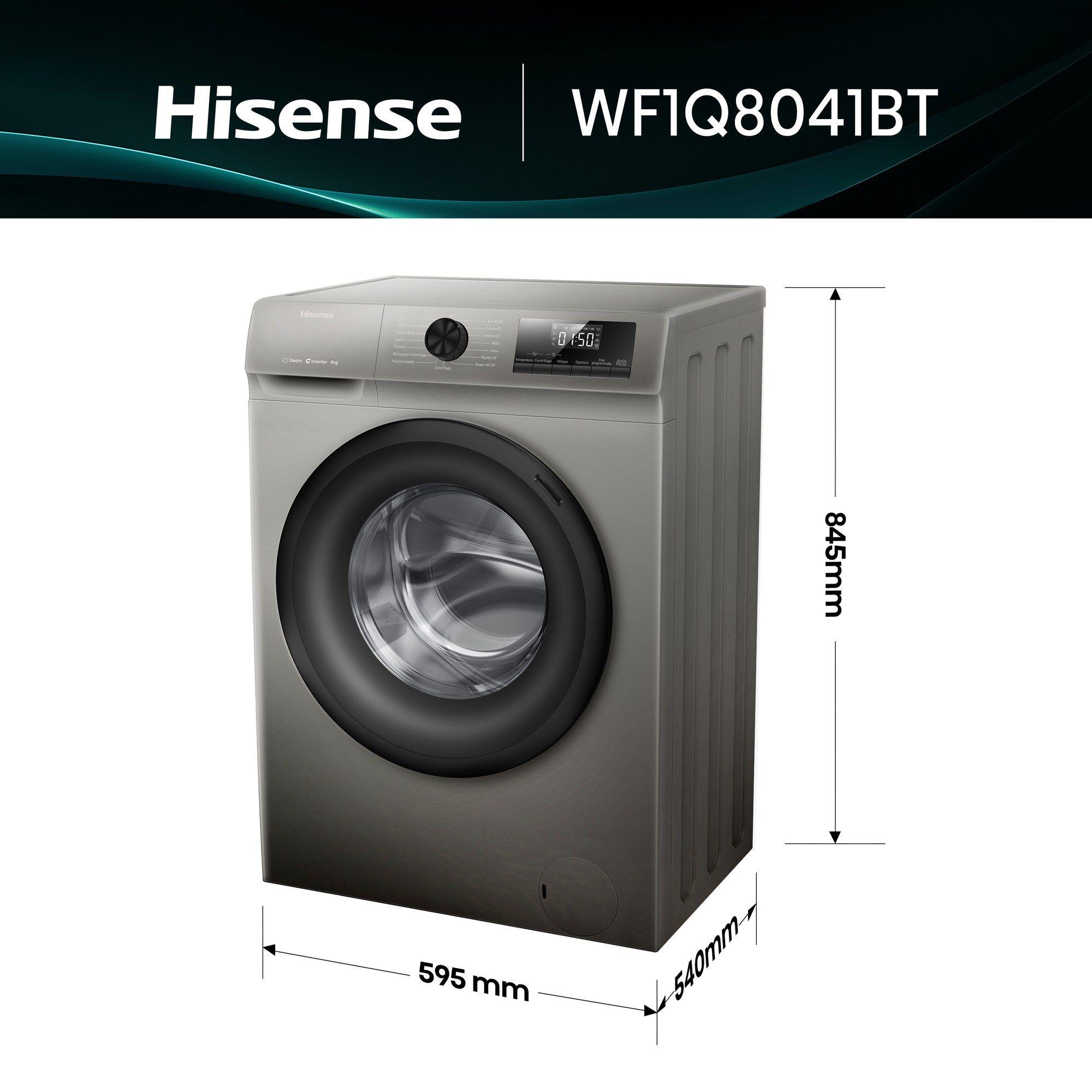 Máquina de Lavar Roupa Independente HISENSE WF1Q8041BT (1400 RPM - B - 40 l - Cinzento) — miniatura 2