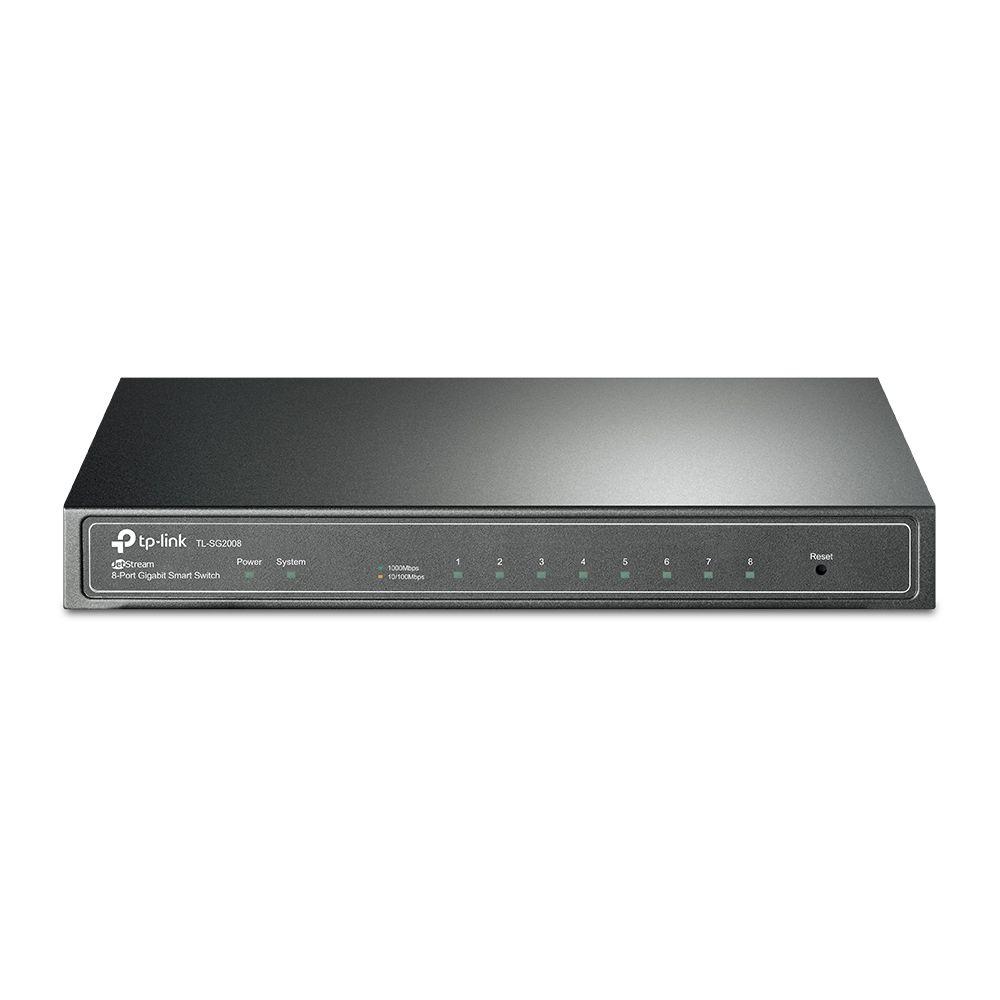 Switch Gerido TP-LINK Omada TL-SG2008 V1 (Gigabit Ethernet - 4 MB - 16 Gbit/s - Preto)