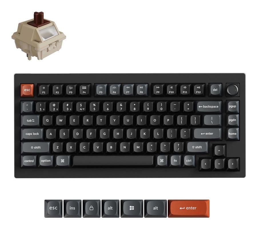 Teclado KEYCHRON V1 Ultra 8K (Internacional - 75% - Sem fios - Preto)
