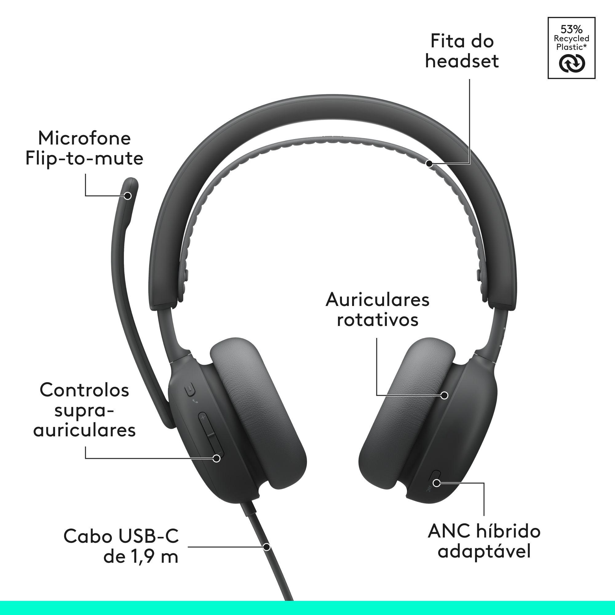 Headset com Fios LOGITECH Zone Wired 2 (Binaural - Com fios - Supra-aural - Grafite) — miniatura 11