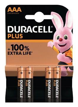 Pilhas Alcalinas DURACELL Plus MN2400B4 (Preto e Dourado)