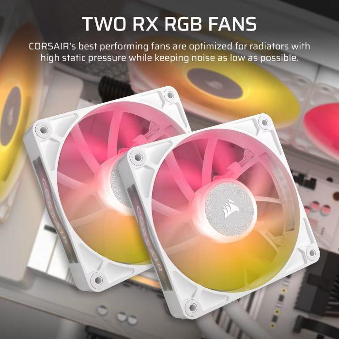 Refrigeração Líquida CPU CORSAIR iCUE LINK TITAN 240 RX RGB (LGA 1700, LGA 1851, AM4, AM5 - 120 mm - 2100 RPM - Branco) — miniatura 3