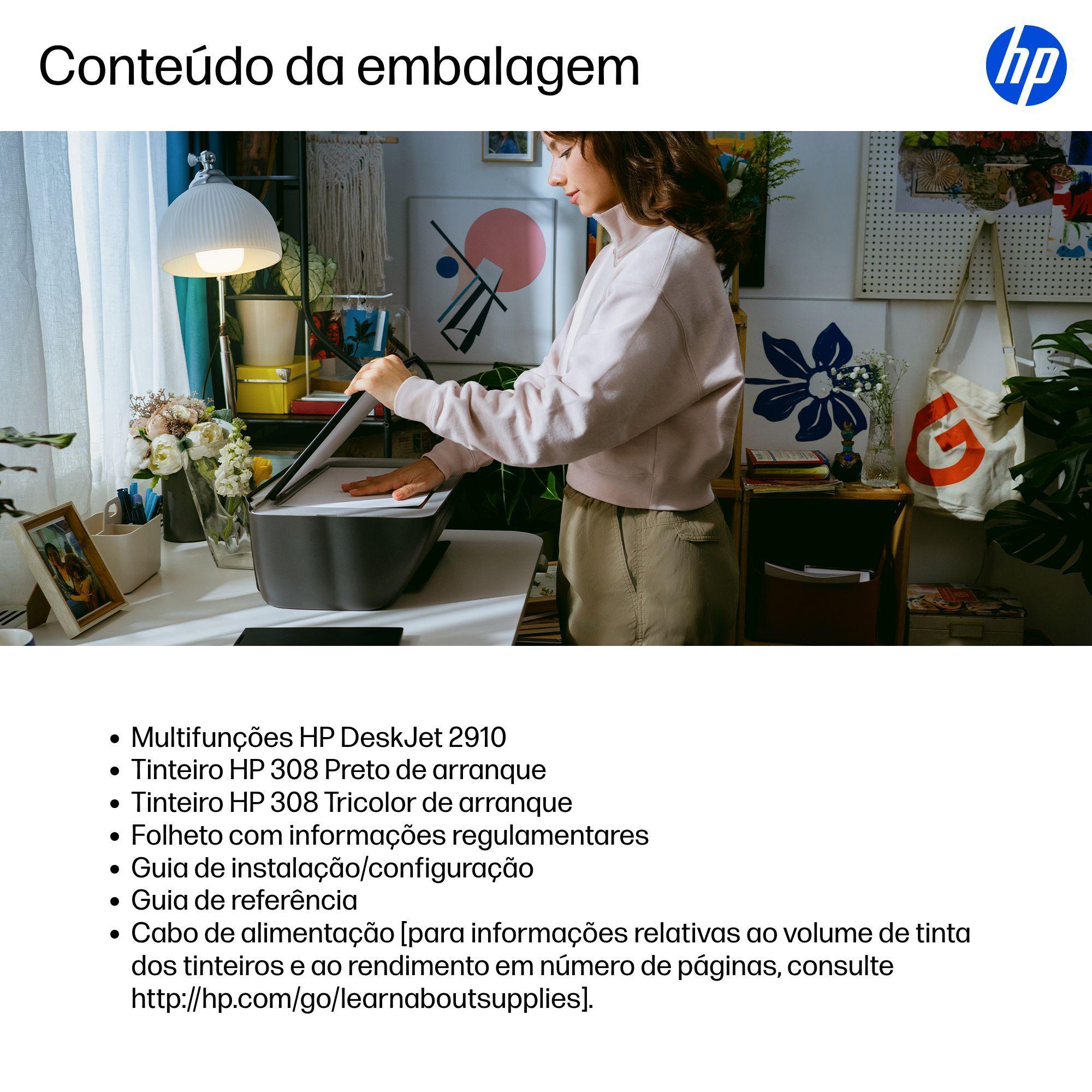 Impressora Multifuncional HP DeskJet 2910 (A4 - Impressão a cores - 60 folhas - Cinzento) — miniatura 10