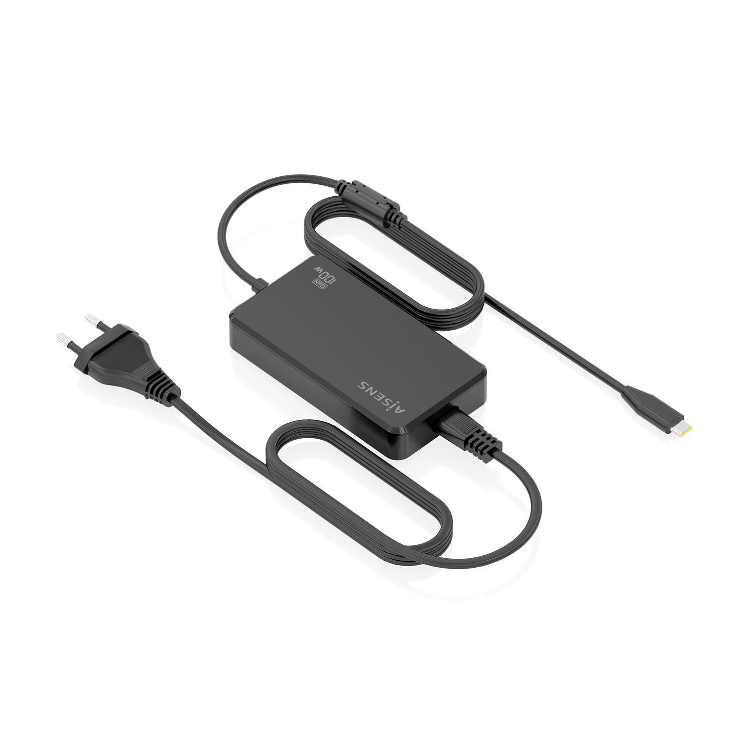 Carregador de Portátil AISENS ASCH-1PD100D070-BK (100 W - AC, DC - Preto)