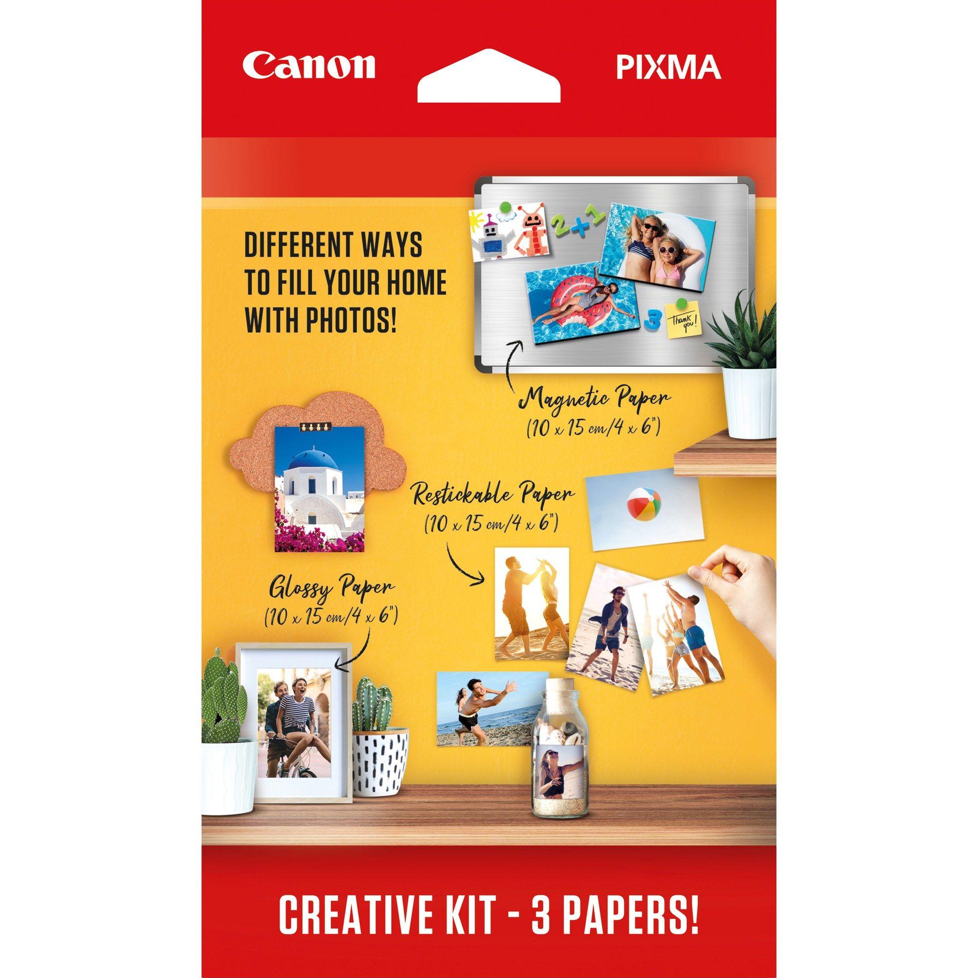 Papel Fotográfico CANON Creative Kit 3634C003 (MG-101/RP-101/PP-201 - 10 x 15 cm - 60 Folhas)