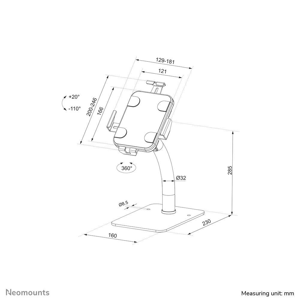 Suporte de Segurança para Tablet NEOMOUNTS DS15-625BL1 (7,9 a 11 polegadas - Preto), miniatura 17