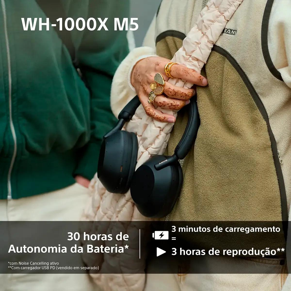 Auscultadores Bluetooth SONY WH-1000XM5 (Binaural - Com fios e sem fios - Circum-aural - Azul), miniatura 6