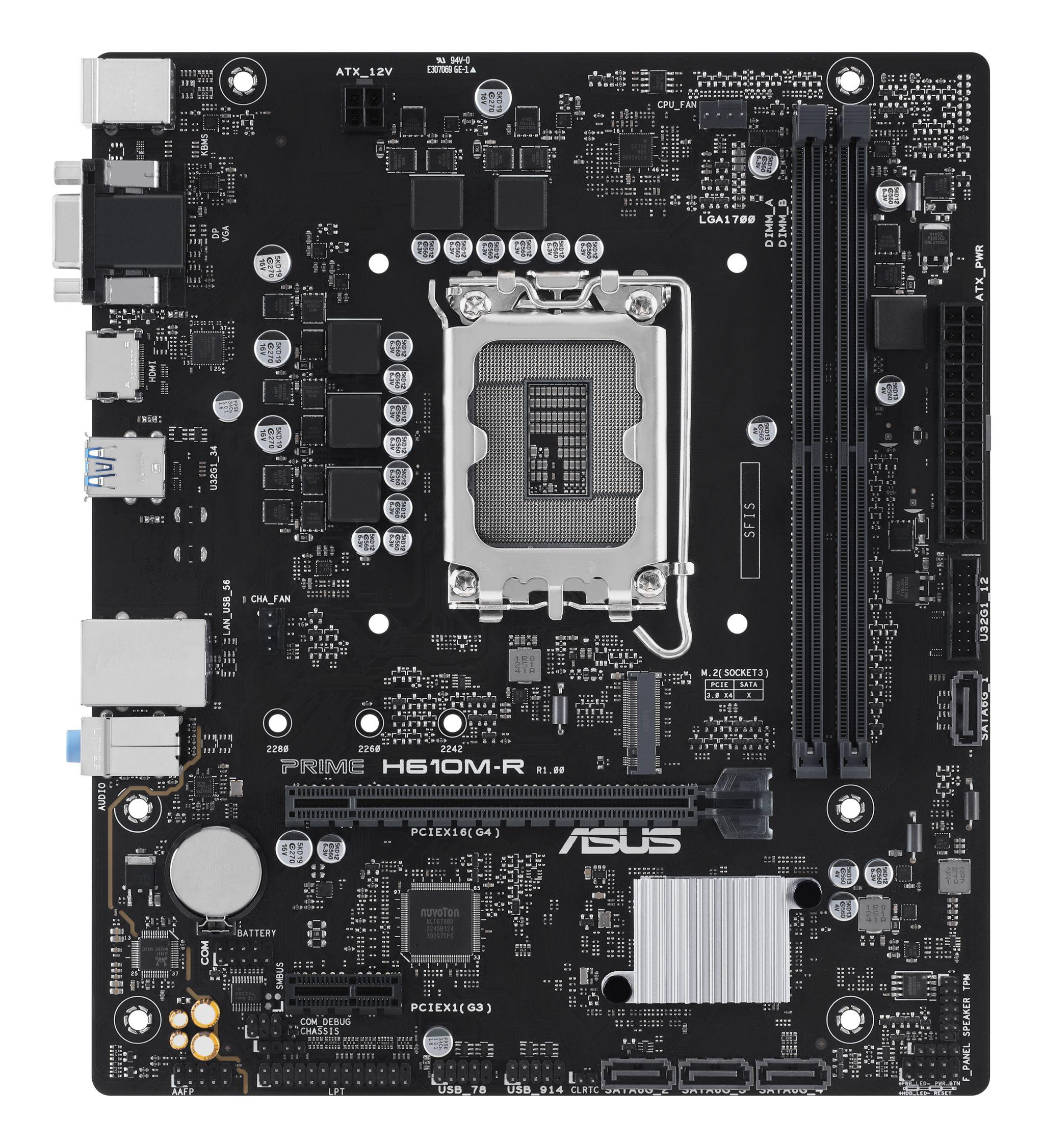 Motherboard ASUS PRIME H610M-R-SI (LGA 1700 - micro ATX - Duplo canal), miniatura 2
