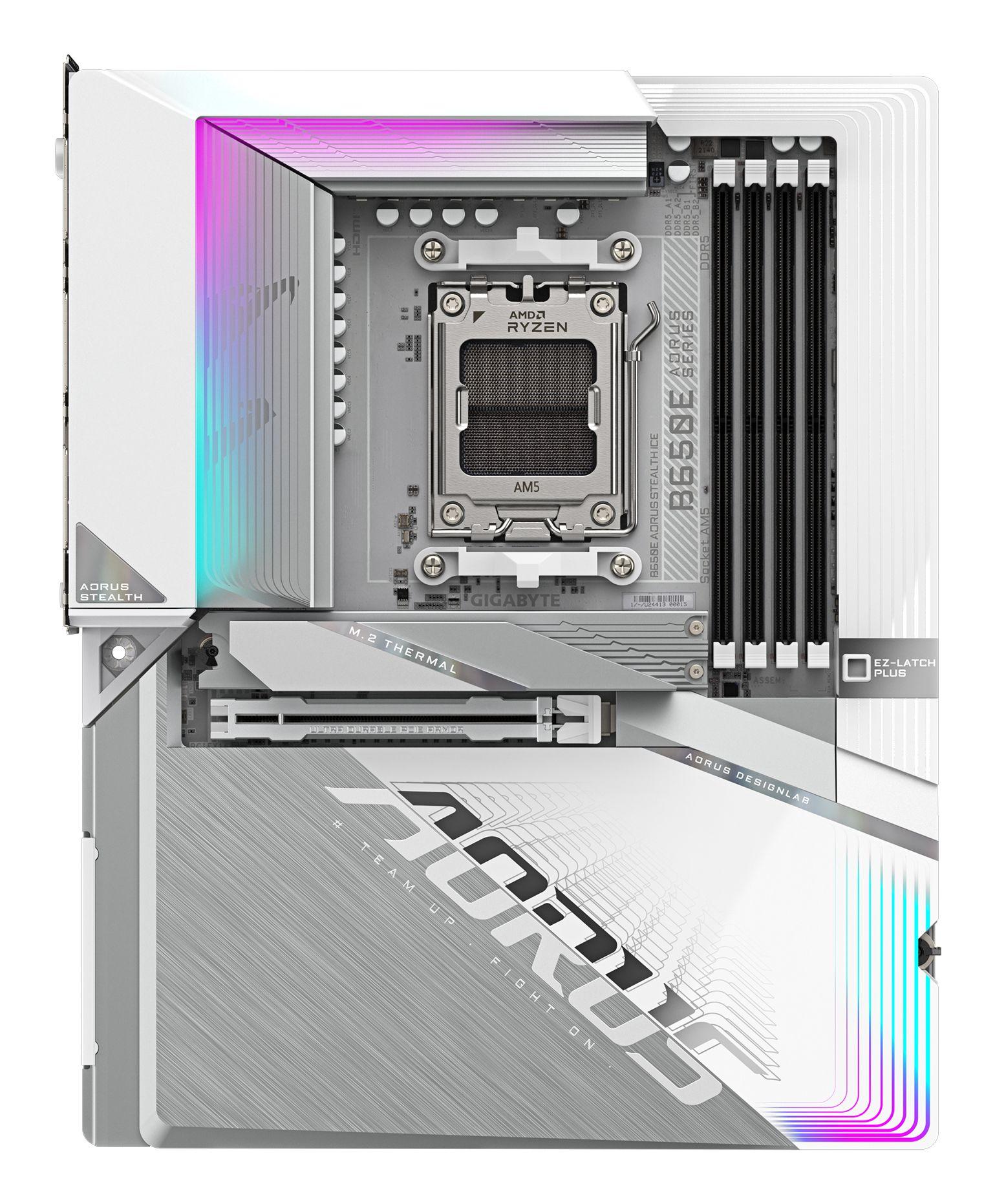 Motherboard GIGABYTE B650E AORUS STEALTH ICE (AM5 - ATX - Duplo canal - Branco) — miniatura 2