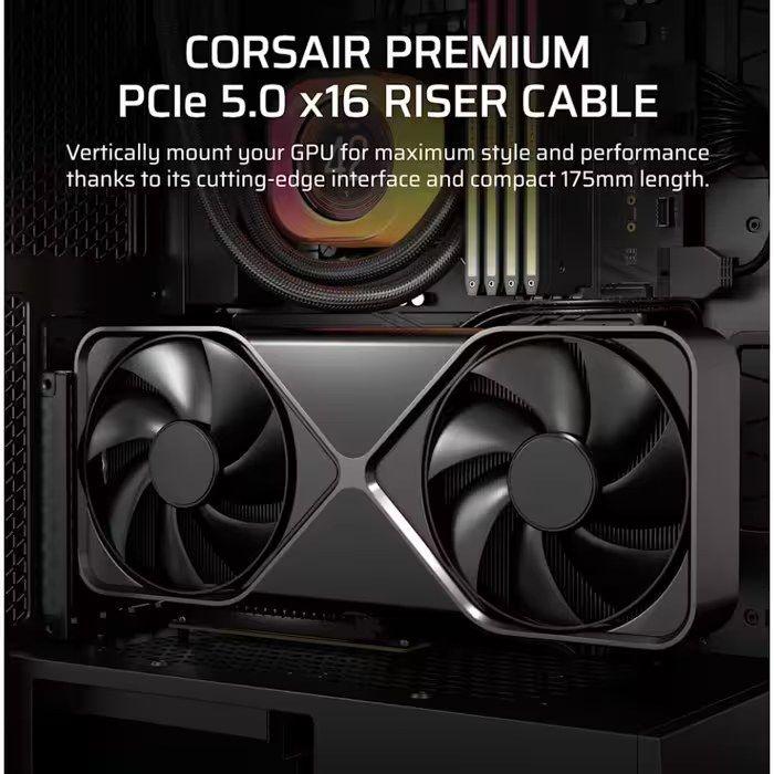 Cabo Riser para Placa Gráfica CORSAIR Premium PCIe 5.0 x16 (Preto), miniatura 2