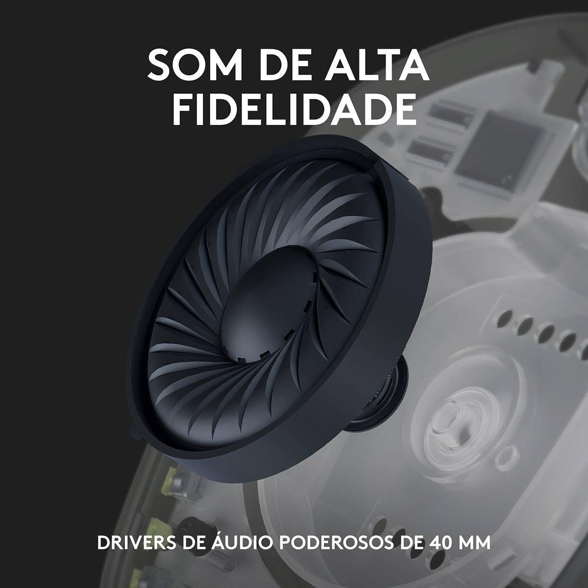 Headset Gaming LOGITECH G435 LIGHTSPEED (Binaural - Sem fios - 4 cm - Branco) — miniatura 6
