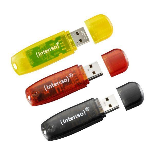 Pen USB INTENSO Rainbow Line (USB Type-A - USB 2.0 - Tampa - Preto/Amarelo/Vermelho), miniatura 5