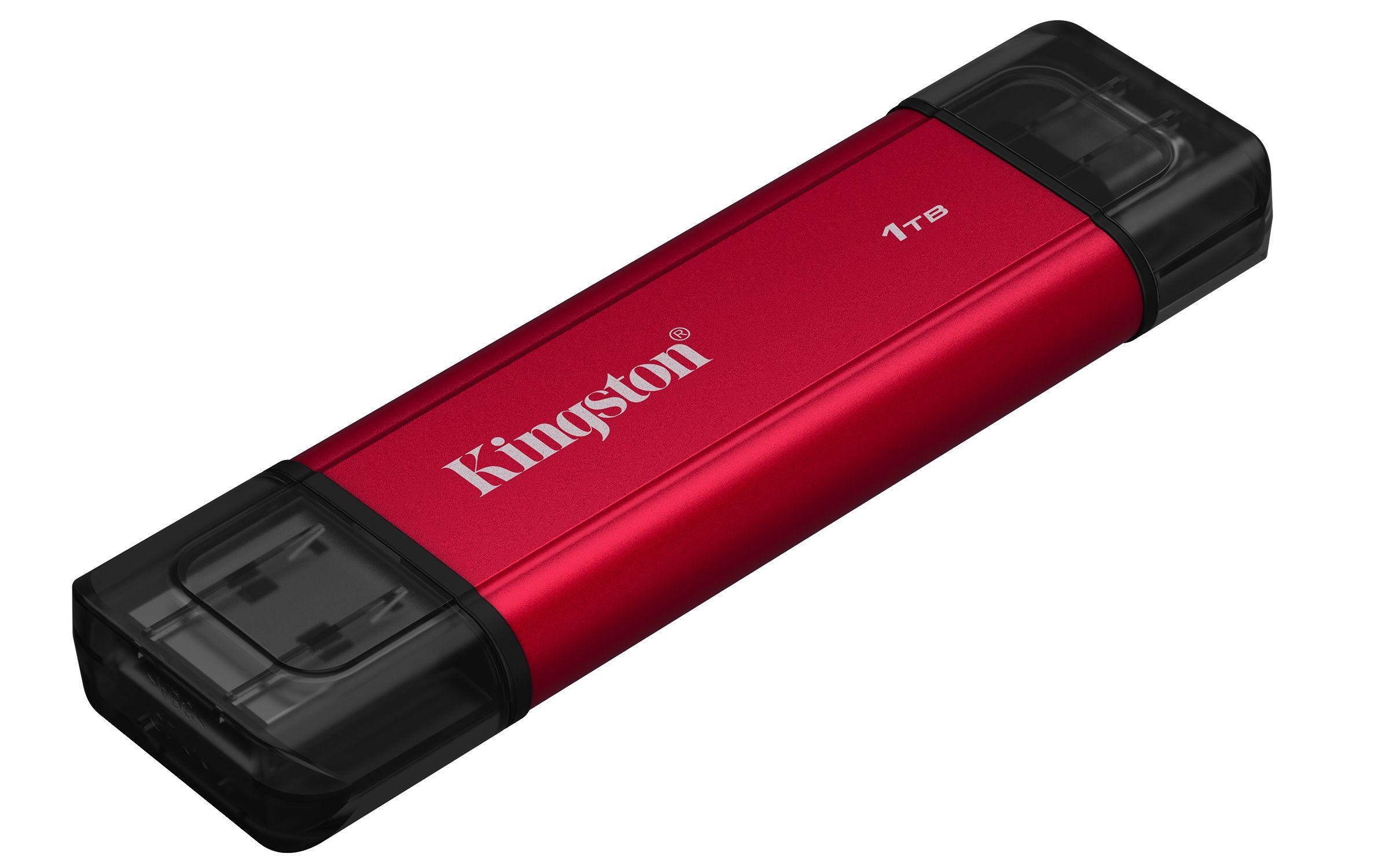 SSD KINGSTON Dual Portable (1 TB - USB 3.2 Gen2 - Preto e Vermelho) — miniatura 3