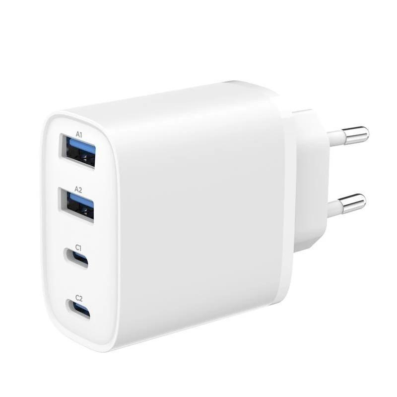 Carregador USB GEMBIRD TA-UC-2A2C-PD40-01-W (40 W - GaN - Branco)