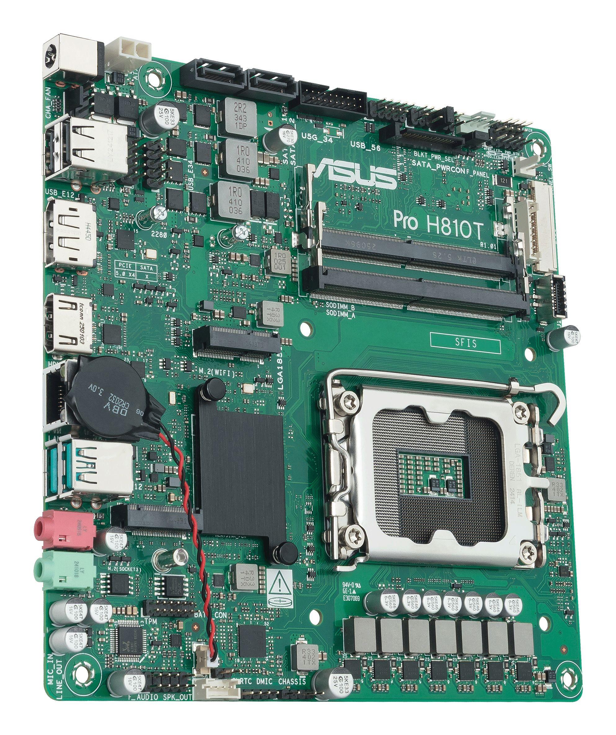 Motherboard ASUS PRO H810T-CSM (LGA 1851 (Socket V1) - Intel Core Ultra - Thin Mini-ITX - Multicor) — miniatura 3