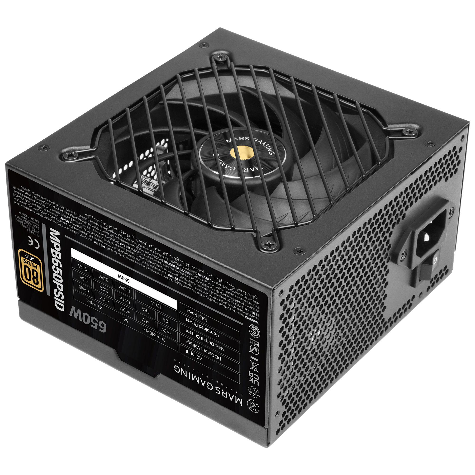 Fonte de Alimentação MARS GAMING MPB650PSID (ATX - 650 W - 80 Plus Gold - Preto)