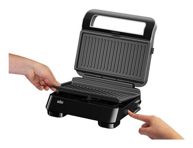 Grelhador Elétrico BRAUN SnackMaker 5 SM5006 BK (Altura 10,5 cm - Preto e Prateado), miniatura 2