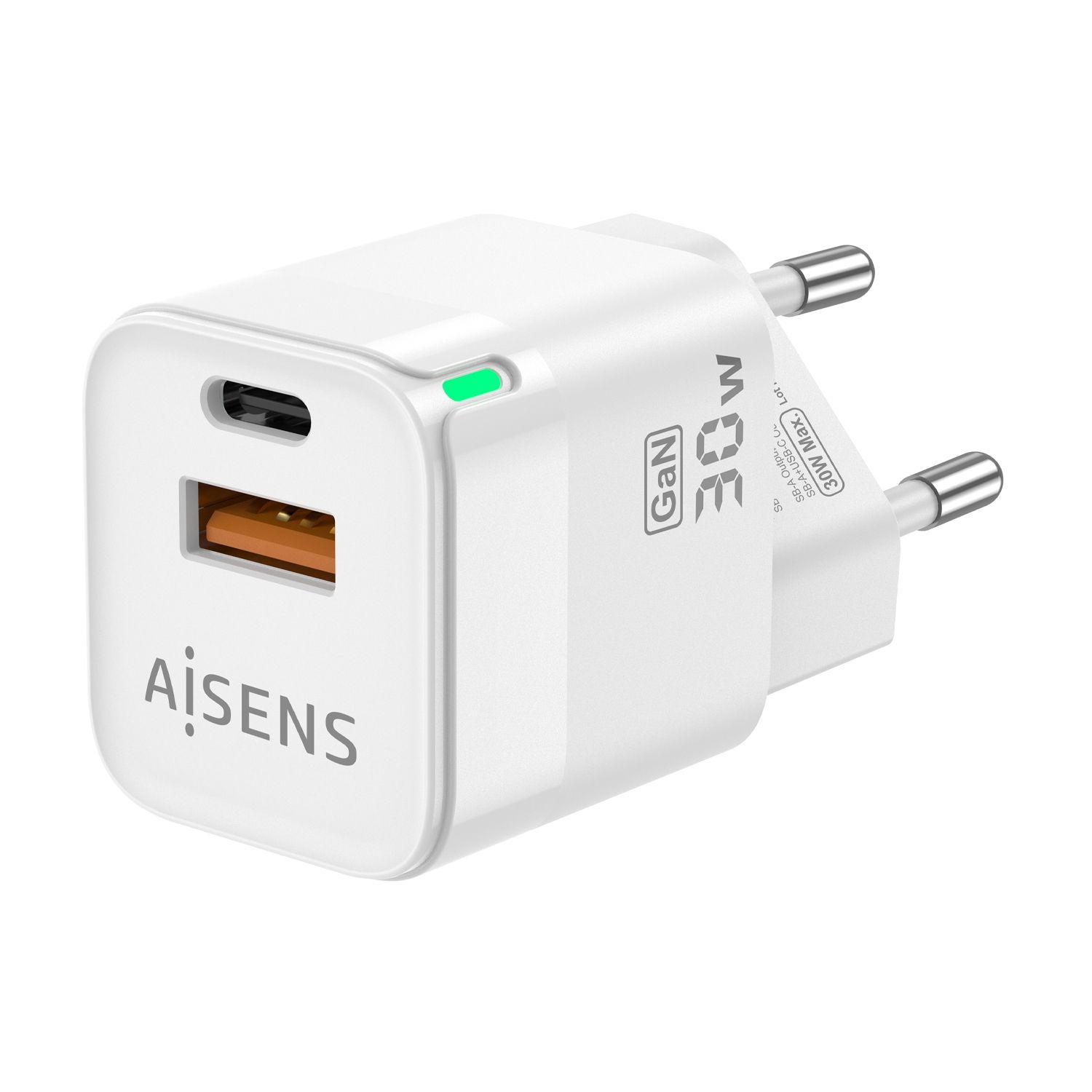 Carregador de Parede AISENS ASCH-30W2P004-W (30 W - Até 30 W - Branco), miniatura 2