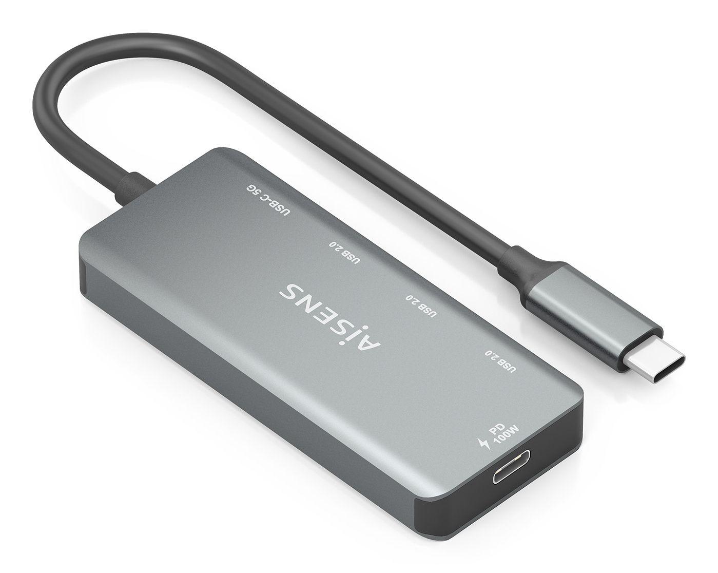 Hub USB-C AISENS A109-0945 (0,15 m - Cinzento), miniatura 2