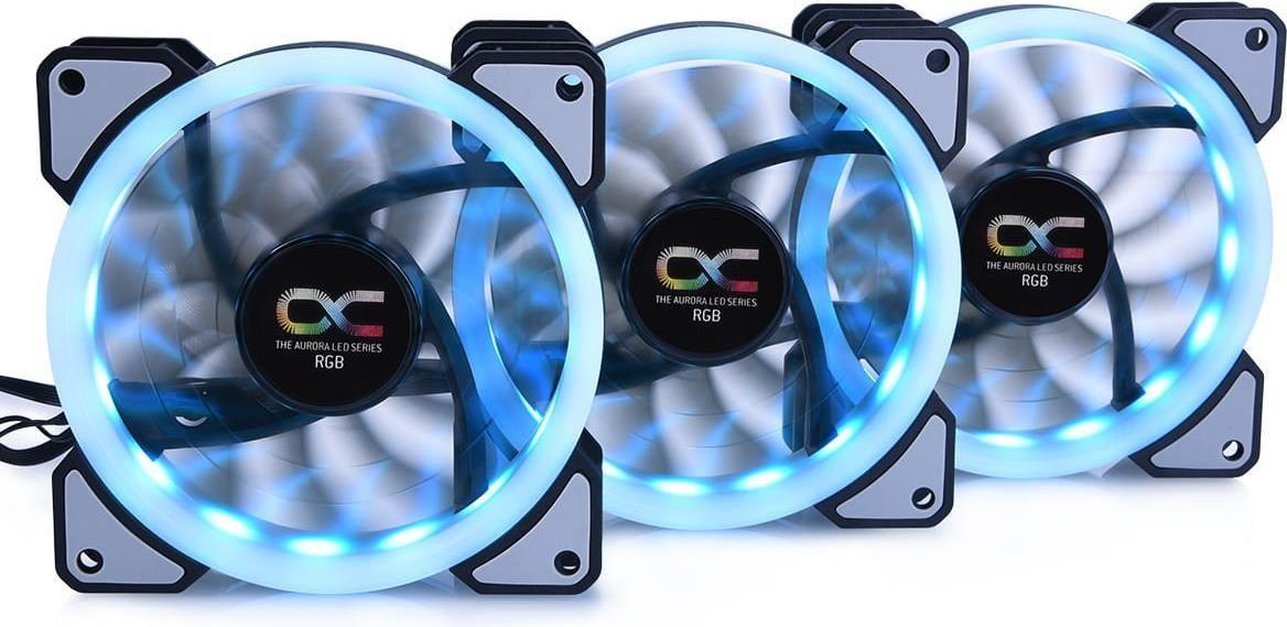 Kit de 3 Ventoinhas ALPHACOOL Eiszyklon Aurora LUX Digital RGB (Multicolor - 1,9 W - Transparente)