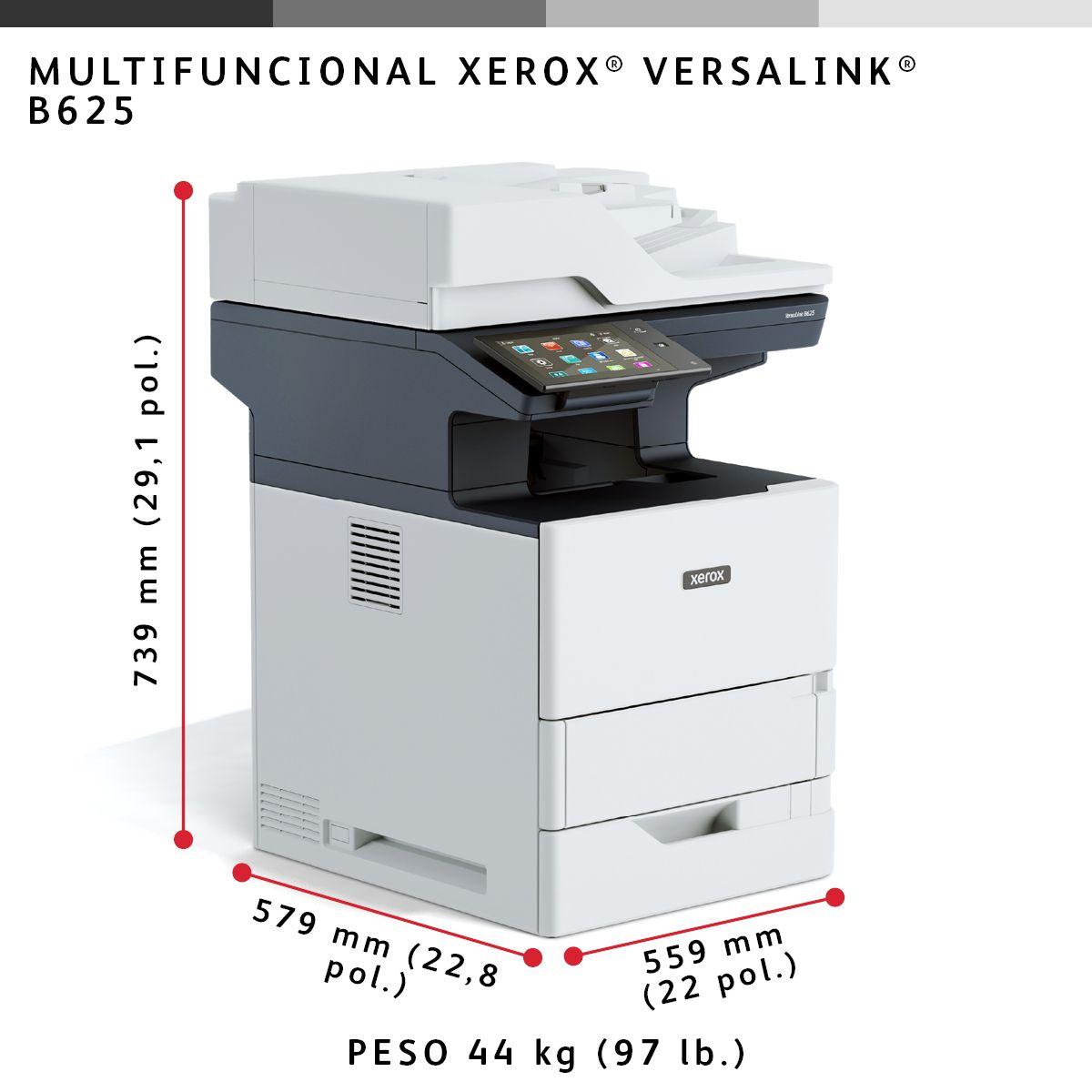 Impressora Multifunções Laser XEROX VersaLink B625V/DN (A4 - Impressão a preto e branco - 650 folhas - Preto e Cinzento), miniatura 6