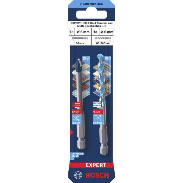 Conjunto de Brocas para Berbequim BOSCH EXPERT HEX-9 (Carboneto - 90 mm e 100 mm), miniatura 2
